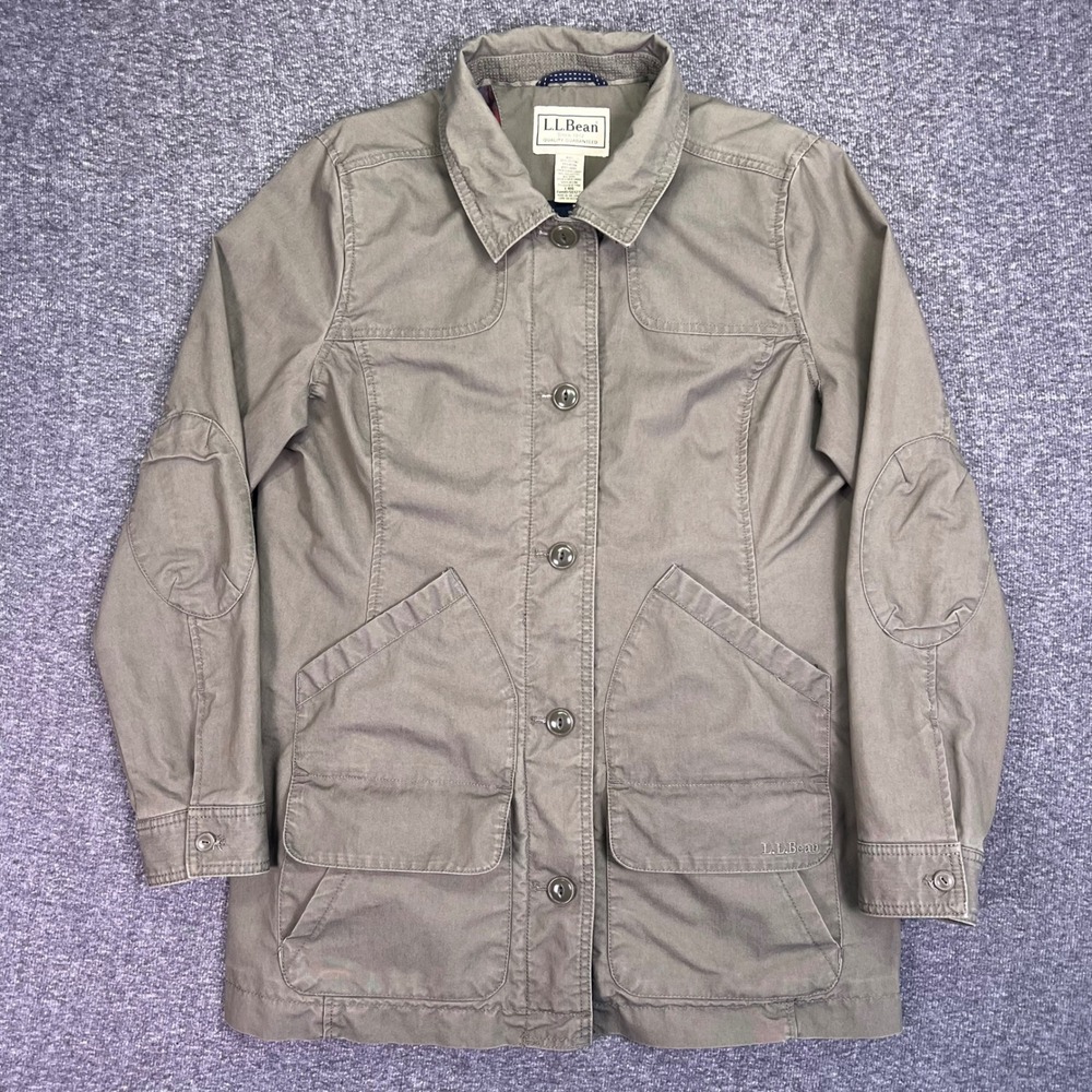 LL Bean Field Jacket Womens‎ Large Green Barn Chore Coat Outdoor Blanket Lined
